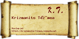 Krizmanits Tímea névjegykártya