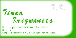 timea krizmanits business card